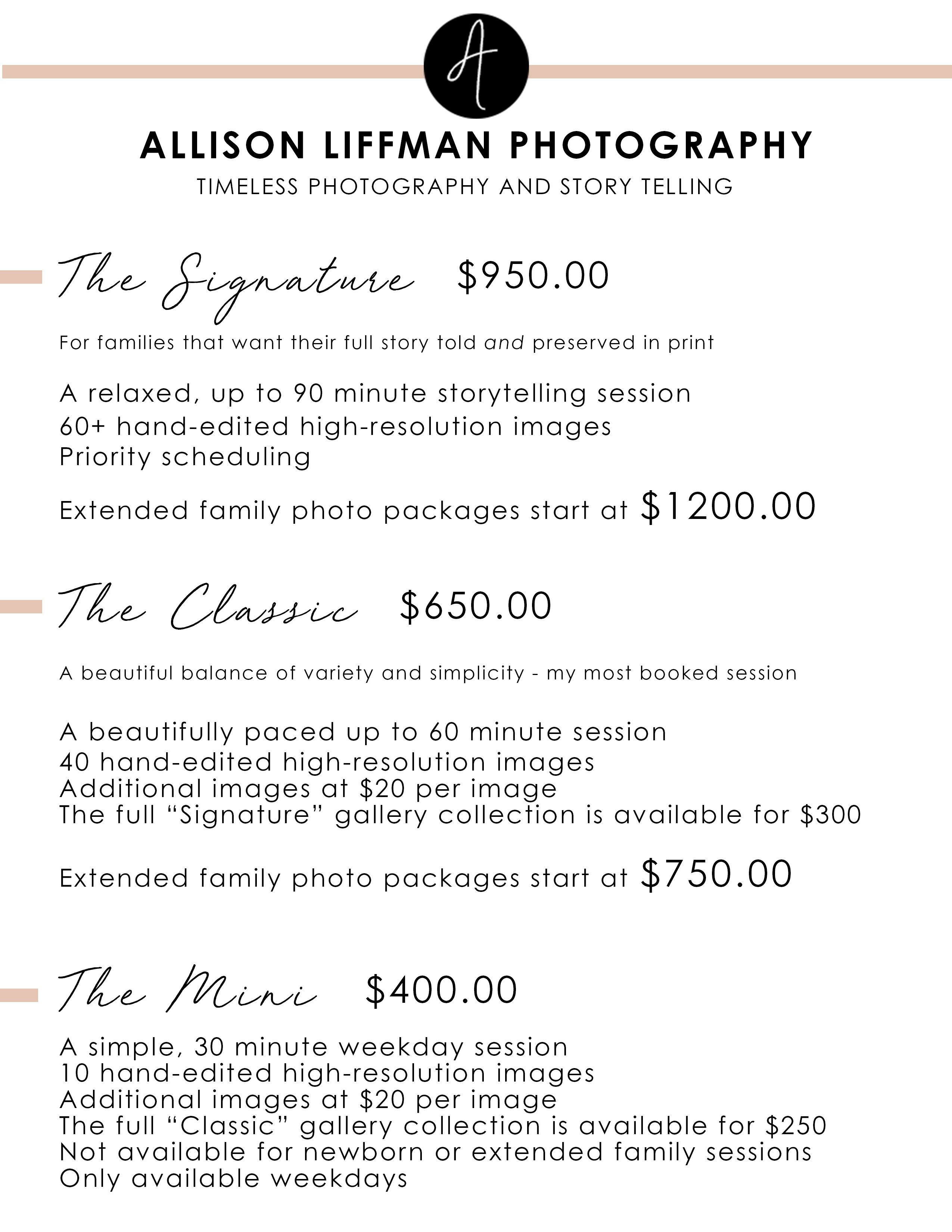 Pricing Sheet