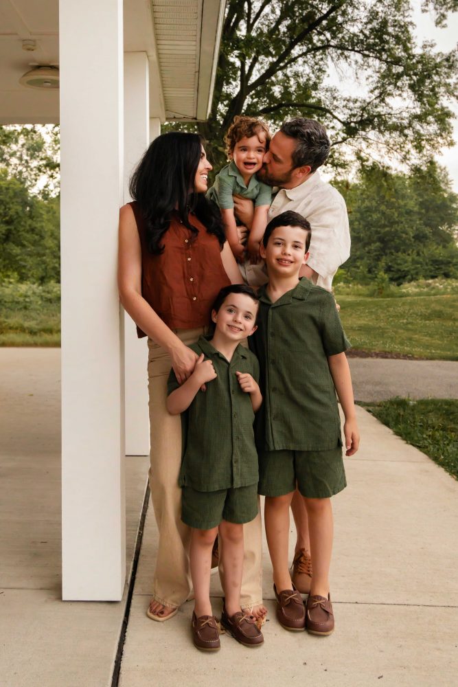Golden hour family photography in Cleveland with parents and their children
