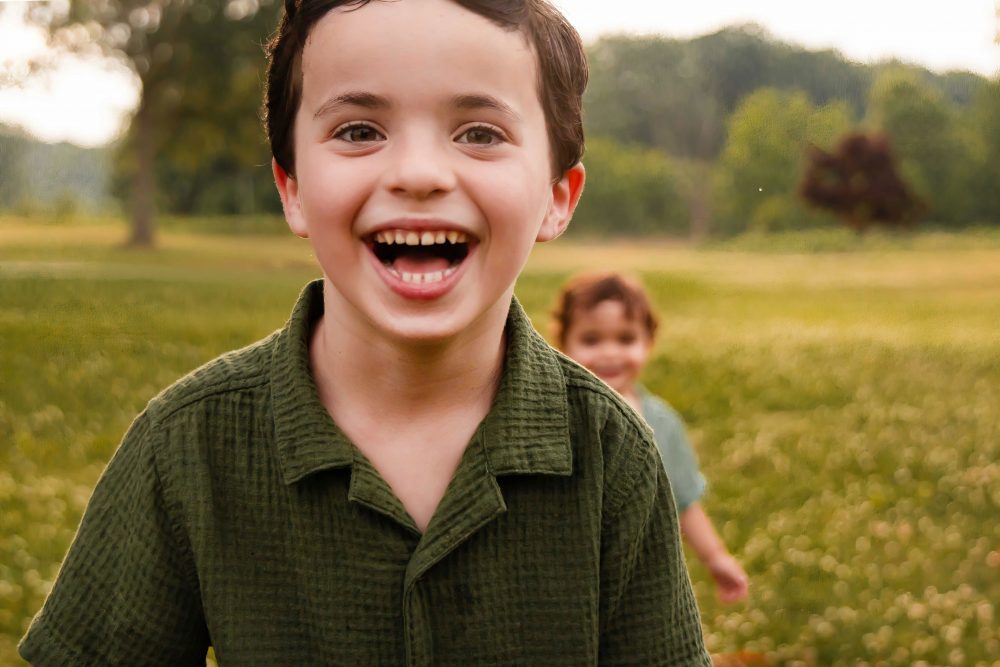 Cleveland family photographer capturing authentic childhood moments during golden hour