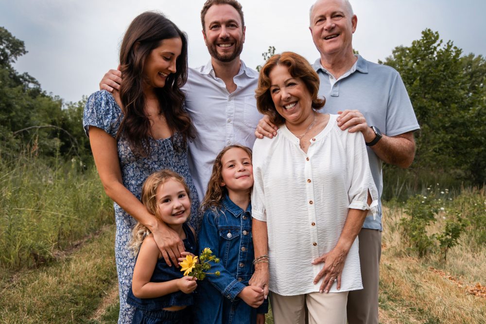 Cleveland family photographer photographing three generations together outdoors