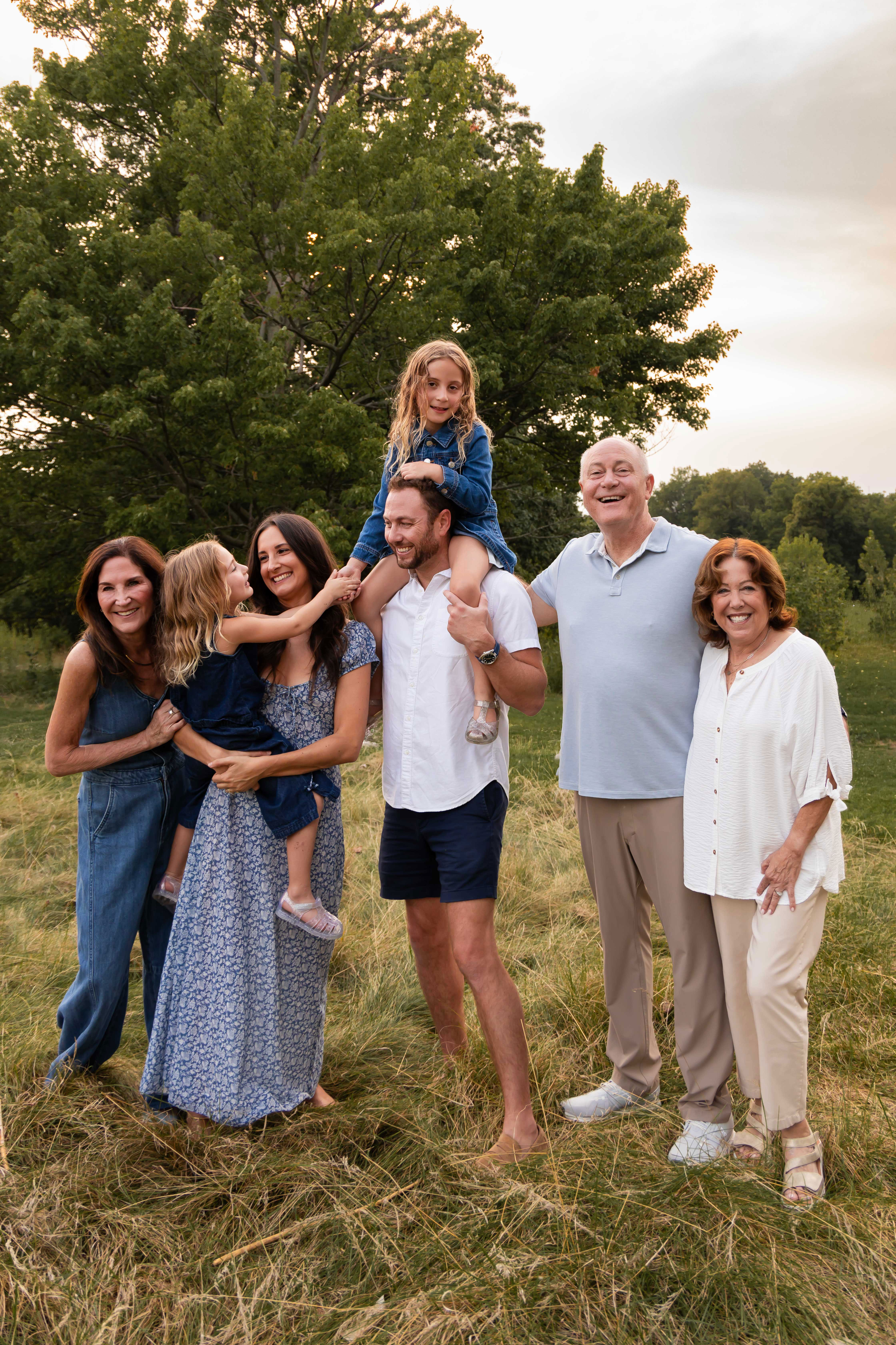 Cleveland extended family photography session featuring grandparents and grandchildren