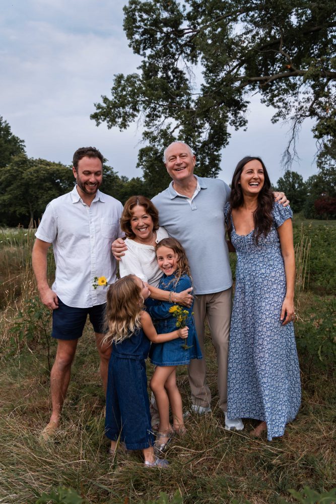 Cleveland family photographer photographing three generations together outdoors